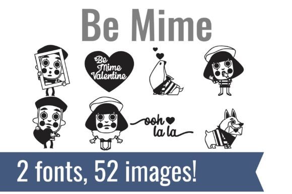 Be Mime Dingbats: Whimsical Retro Graphics for Your Designs