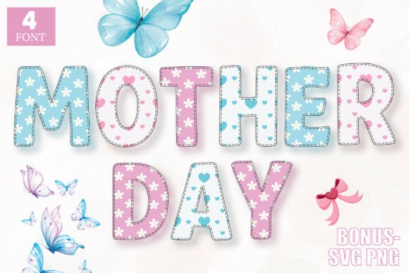Celebrate Mom with the Mother Day Flower Heart Font Bundle