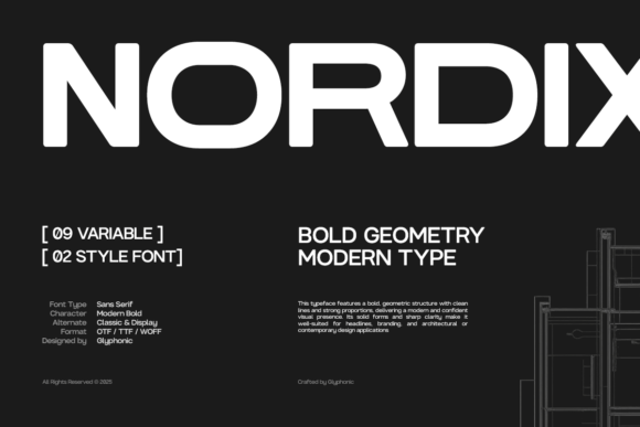 GC Nordix: A Bold Geometric Typeface for Modern Design